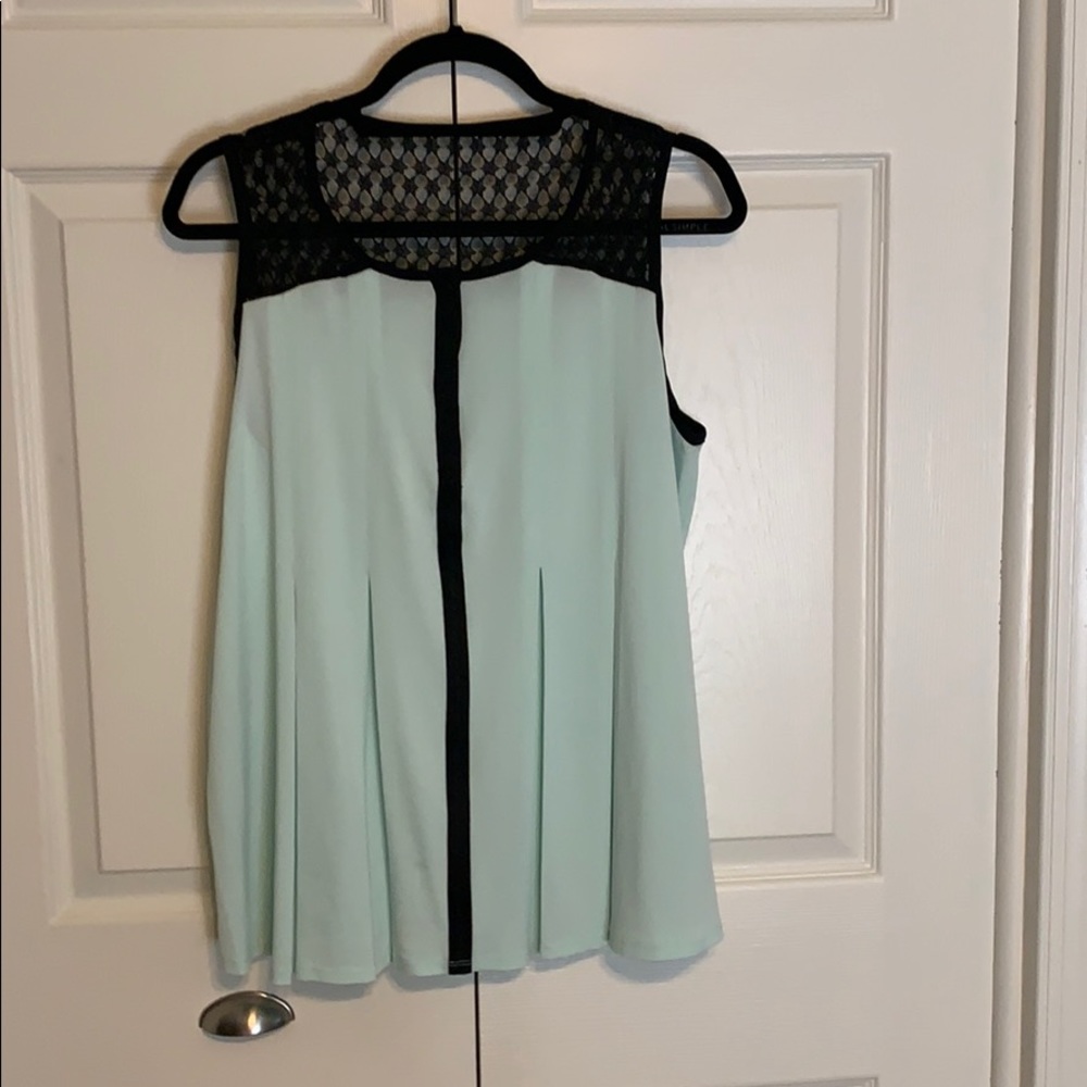 Mint Green and Black Shell Top
